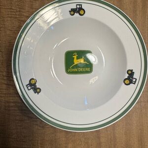 John Deere Green and White Tractor Bowl